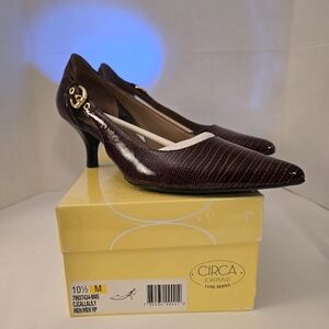 Circa Joan & David Callalily Brown Textured Heels Cutouts Size 10.5 10 1/2  NEW